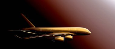 airbus plane on background. Extreme airplane. 3d rendering - illustration