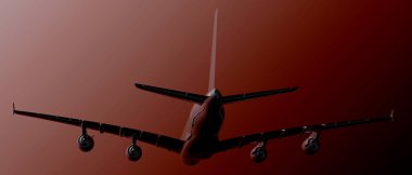 airbus plane on background. Extreme airplane. 3d rendering - illustration