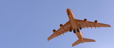 airbus plane on background. Extreme airplane. 3d rendering - illustration