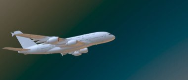 airbus plane on background. Extreme airplane. 3d rendering - illustration