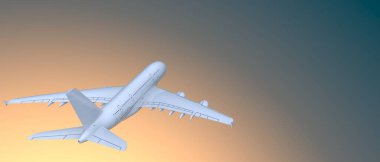 airbus plane on background. Extreme airplane. 3d rendering - illustration