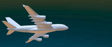 airbus plane on background. Extreme airplane. 3d rendering - illustration