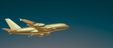 airbus plane on background. Extreme airplane. 3d rendering - illustration