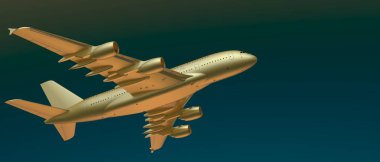 airbus plane on background. Extreme airplane. 3d rendering - illustration