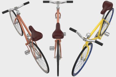 Modern motosikletin 3D tasviri, illüstrasyon