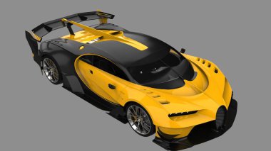 Sport car mockup isolated on background. 3d rendering - illustration