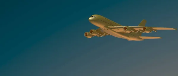 Airbus Plane Background Extreme Airplane Rendering Illustration — Stockfoto