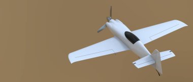 Aerobatic plane on background. Extreme airplane. 3d rendering - illustration