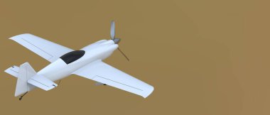 Aerobatic plane on background. Extreme airplane. 3d rendering - illustration