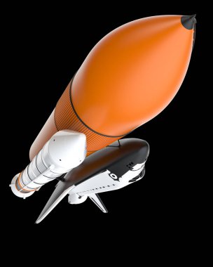 Space ship. 3d rendering - illustration