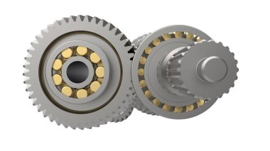 Arka planda maskeli 6 hızlı iletim izole edildi. 3d görüntüleme - illüstrasyon