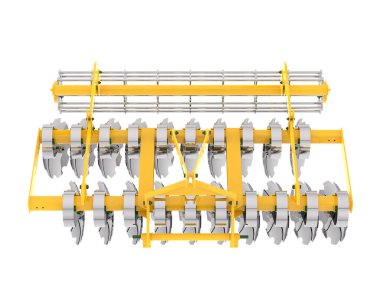 Tarım ekipmanları beyaz arka planda izole edilmiş. 3d görüntüleme - illüstrasyon