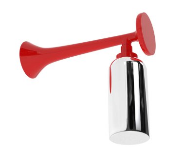 Hava kornası gri arka planda izole edildi. 3d görüntüleme - illüstrasyon 