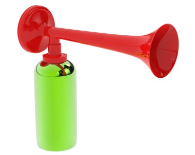 Hava kornası gri arka planda izole edildi. 3d görüntüleme - illüstrasyon 