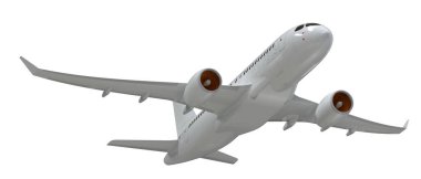 Uçuş uçağı arka planda izole edildi. 3d görüntüleme - illüstrasyon