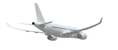 Uçuş uçağı arka planda izole edildi. 3d görüntüleme - illüstrasyon