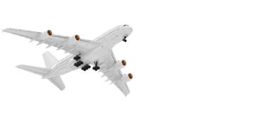 Uçuş uçağı arka planda izole edildi. 3d görüntüleme - illüstrasyon