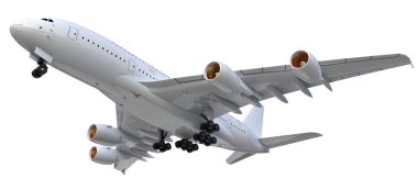 Uçuş uçağı arka planda izole edildi. 3d görüntüleme - illüstrasyon