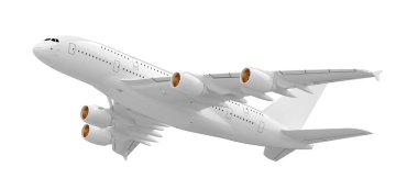 Uçuş uçağı arka planda izole edildi. 3d görüntüleme - illüstrasyon