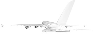 Uçuş uçağı arka planda izole edildi. 3d görüntüleme - illüstrasyon