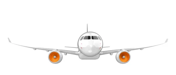 Avião Voador Isolado Fundo Renderização Ilustração — Fotografia de Stock