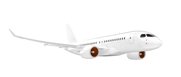 Avião Voador Isolado Fundo Renderização Ilustração — Fotografia de Stock