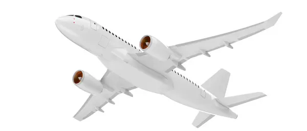Létající Letadlo Izolované Pozadí Vykreslování Ilustrace — Stock fotografie