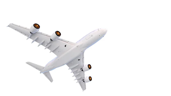 Літаючий Літак Ізольований Фоні Візуалізація Ілюстрація — стокове фото