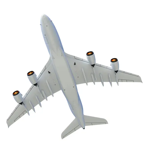 Létající Letadlo Izolované Pozadí Vykreslování Ilustrace — Stock fotografie