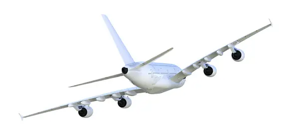 Samolot Odizolowany Tle Renderowanie Ilustracja — Zdjęcie stockowe