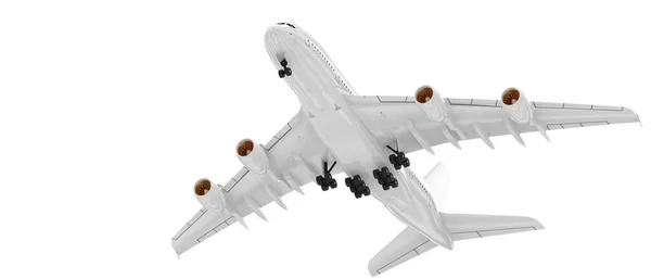 Repülő Repülőgép Elkülönítve Háttérben Renderelés Illusztráció — Stock Fotó