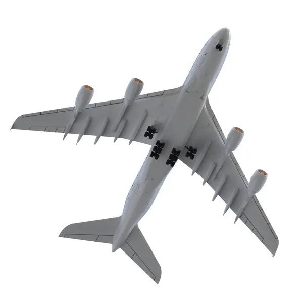 Πετώντας Αεροπλάνο Απομονωμένο Στο Παρασκήνιο Απόδοση Εικονογράφηση — Φωτογραφία Αρχείου