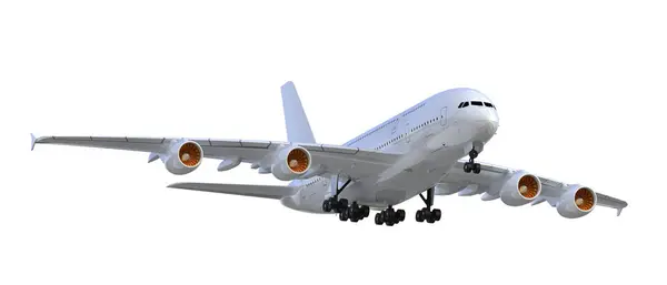 Летающий Самолет Изолирован Заднем Плане Рендеринг Иллюстрация — стоковое фото