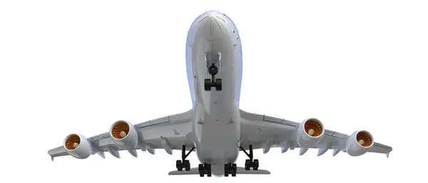 Летающий Самолет Изолирован Заднем Плане Рендеринг Иллюстрация — стоковое фото