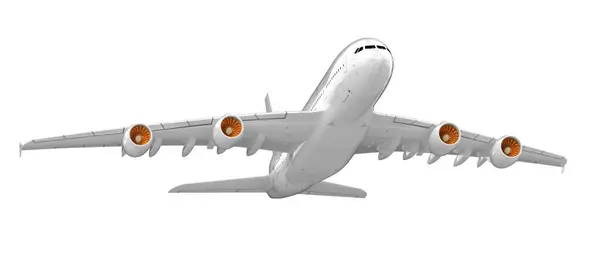 Літаючий Літак Ізольований Фоні Візуалізація Ілюстрація — стокове фото