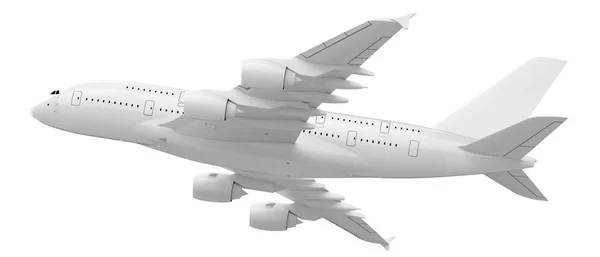 Samolot Odizolowany Tle Renderowanie Ilustracja — Zdjęcie stockowe