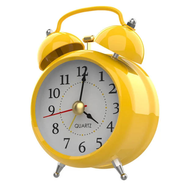Stylish Alarm Clock Isolated White Background — Stock Photo, Image