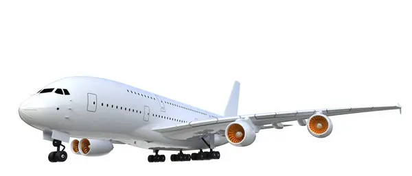 Flying Airplane Isolated Background Rendering Illustration — Stock Photo, Image