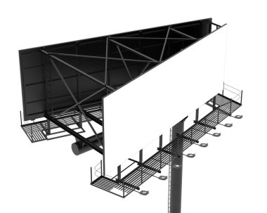 Beyaz arkaplanda izole edilmiş kopya alanı olan ilan panosu