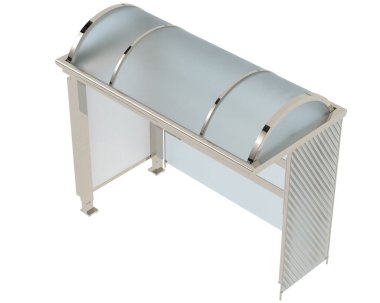 Otobüs durağı arka planda izole edildi. 3d görüntüleme - illüstrasyon