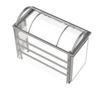 Otobüs durağı arka planda izole edildi. 3d görüntüleme - illüstrasyon