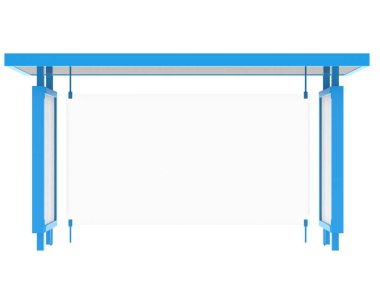 Otobüs durağı arka planda izole edildi. 3d görüntüleme - illüstrasyon