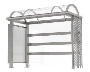 Otobüs durağı arka planda izole edildi. 3d görüntüleme - illüstrasyon