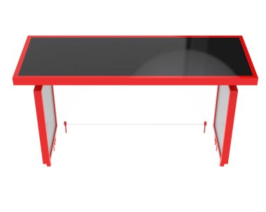 Otobüs durağı arka planda izole edildi. 3d görüntüleme - illüstrasyon