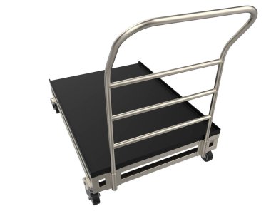 Beyaz arkaplanda metal araba