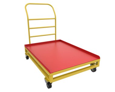 Beyaz arkaplanda metal araba