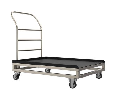 Beyaz arkaplanda metal araba