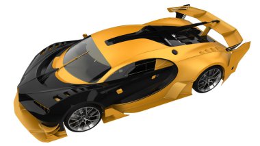 Yarış arabası arka planda izole edilmiş. 3d görüntüleme - illüstrasyon