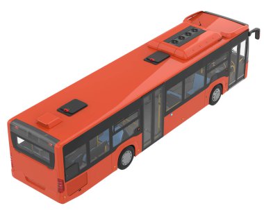 City bus isolated on background. 3d rendering - illustration