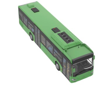 City bus isolated on background. 3d rendering - illustration
